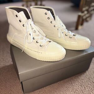 Canvas High-Top Sneakers in Off-White by ALL SAINTS